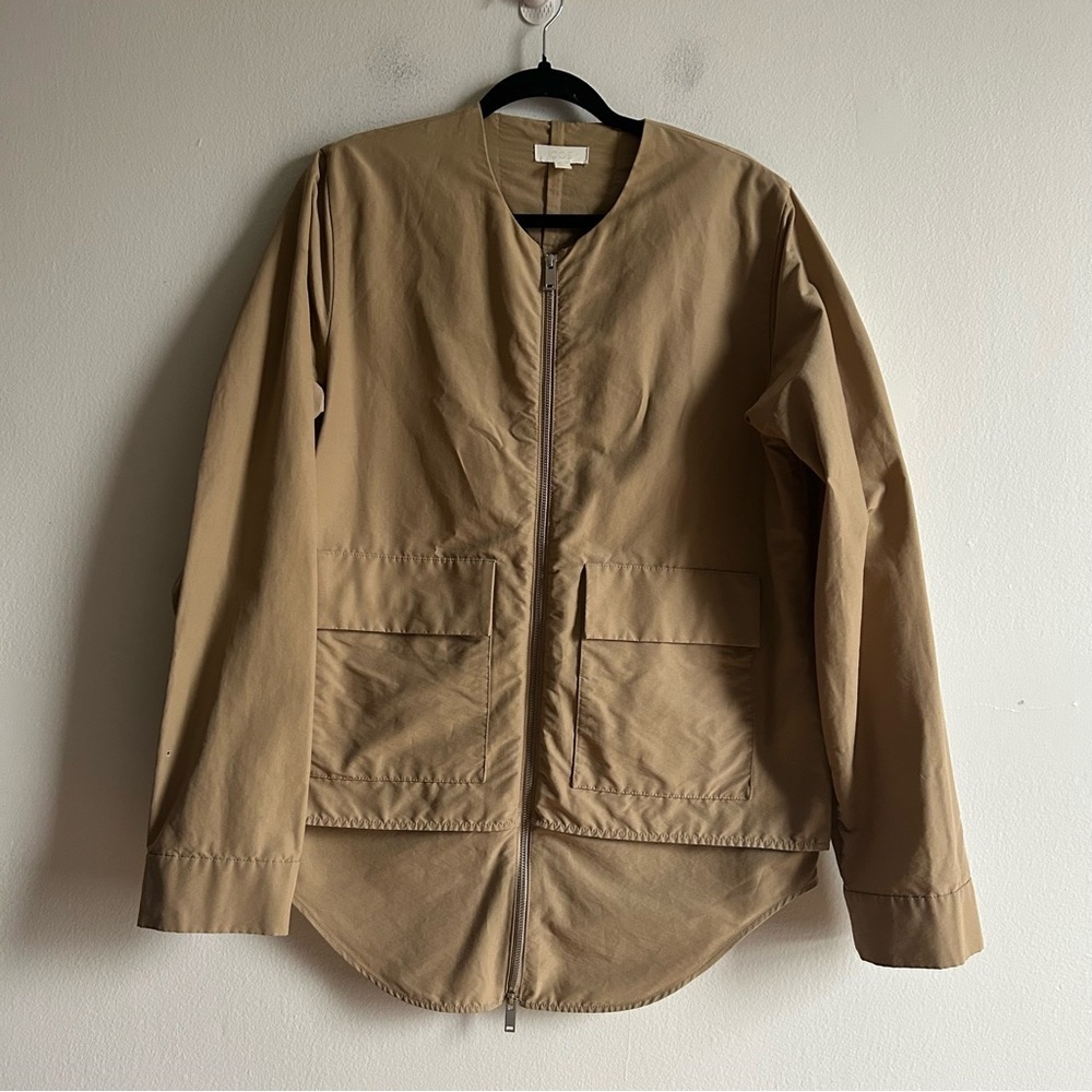 COS Sz S Tan Boxy Relaxed Full Zip Minimalist Neutral Jacket - Picture 2 of 13